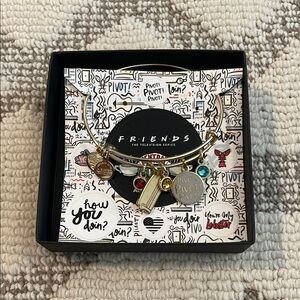 Alex and Ani Gold Charm Bracelet with Friends Theme